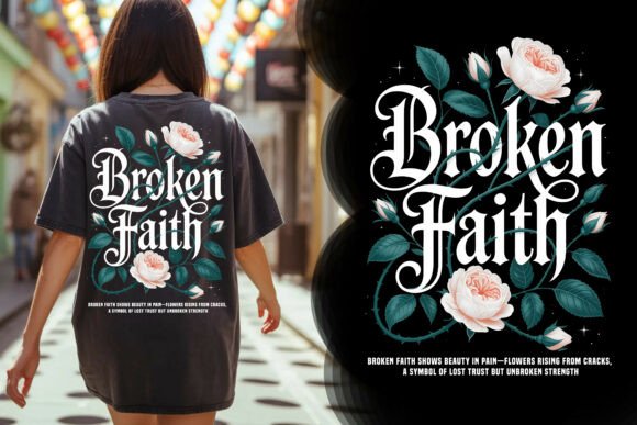 Download Broken Faith Floral Typography Tee - Premium Resources