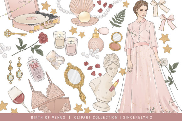 Download Beauty Elegance Pink Venus Clipart - Ink Collection