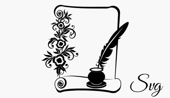 Download Scroll Pen Inkwell - Ink Collection