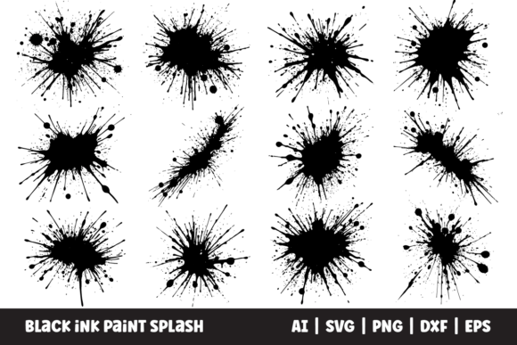 Download Black Ink Paint Splash Vector Clipart - Premium Resources